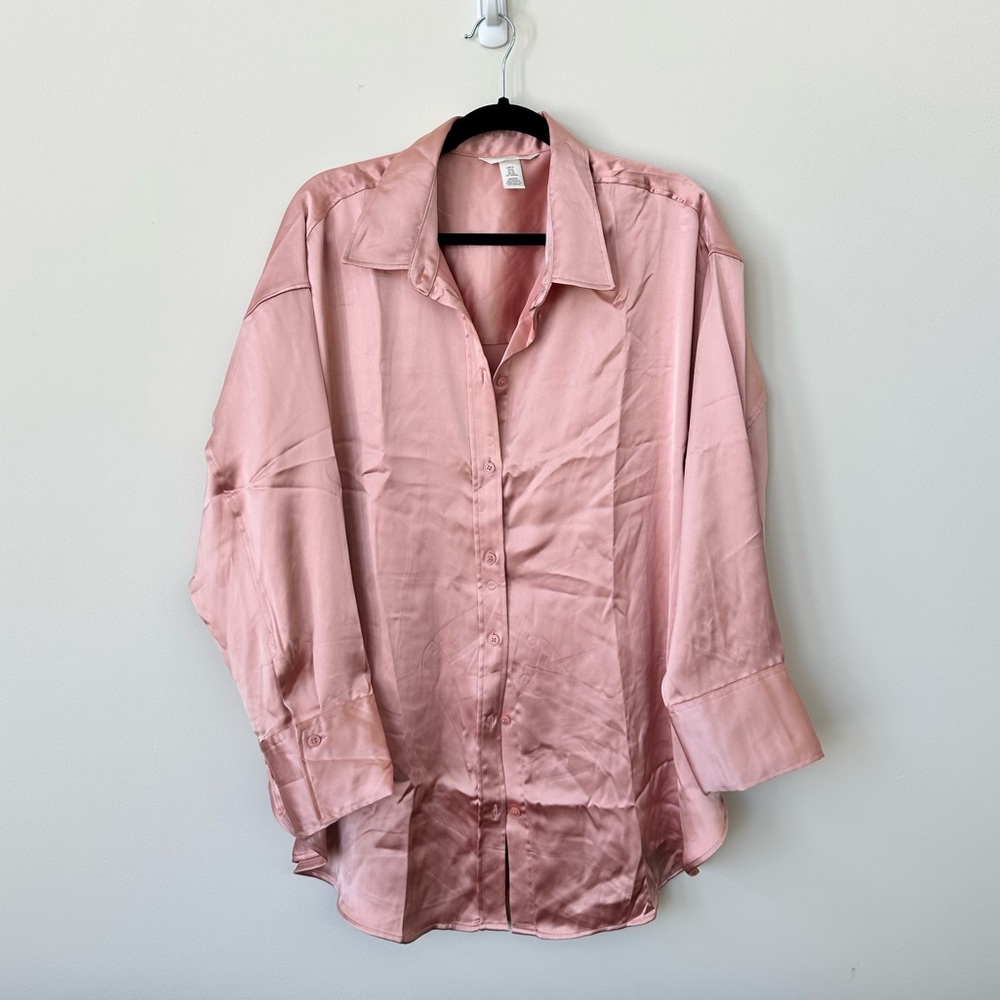Satin button down